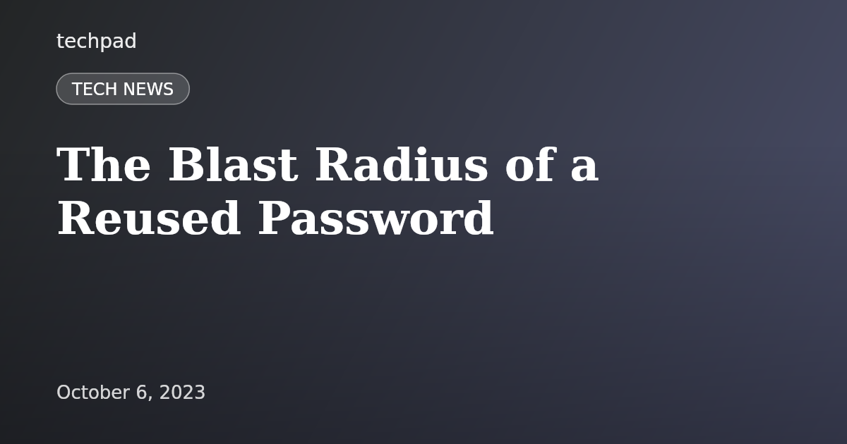 The Blast Radius of a Reused Password