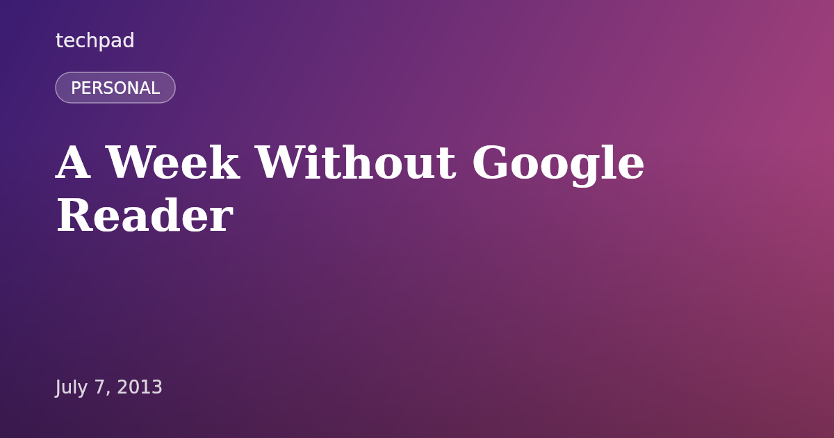 A Week Without Google Reader