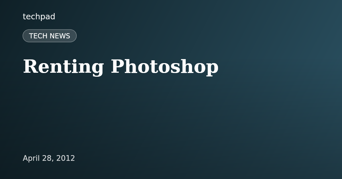 Renting Photoshop