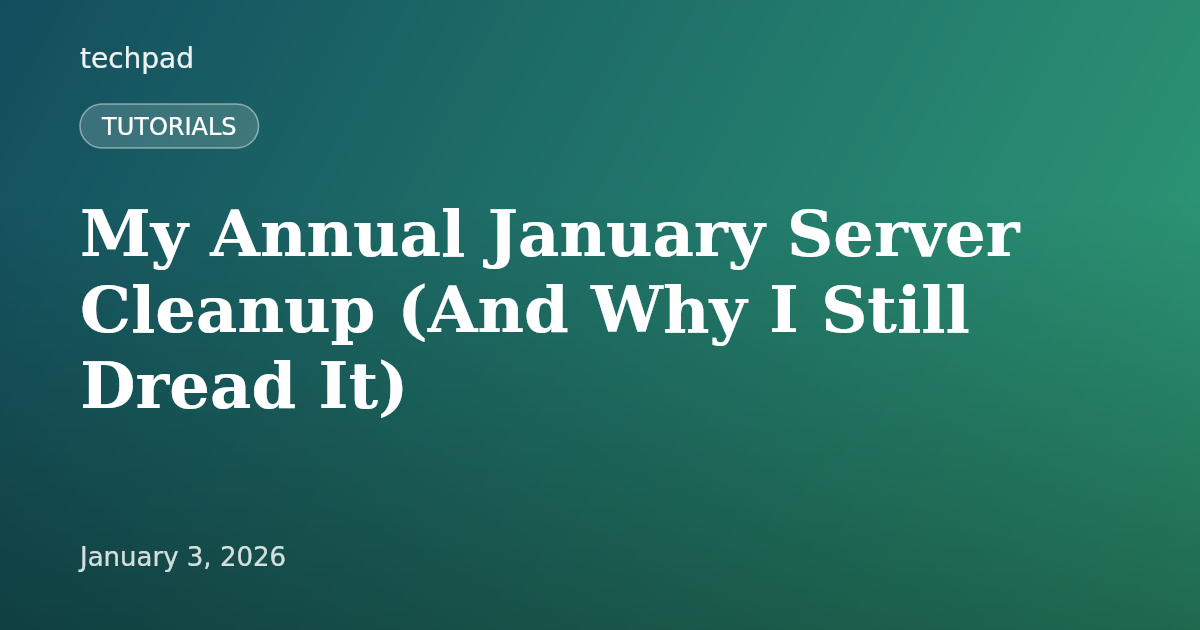 My Annual January Server Cleanup (And Why I Still Dread It)
