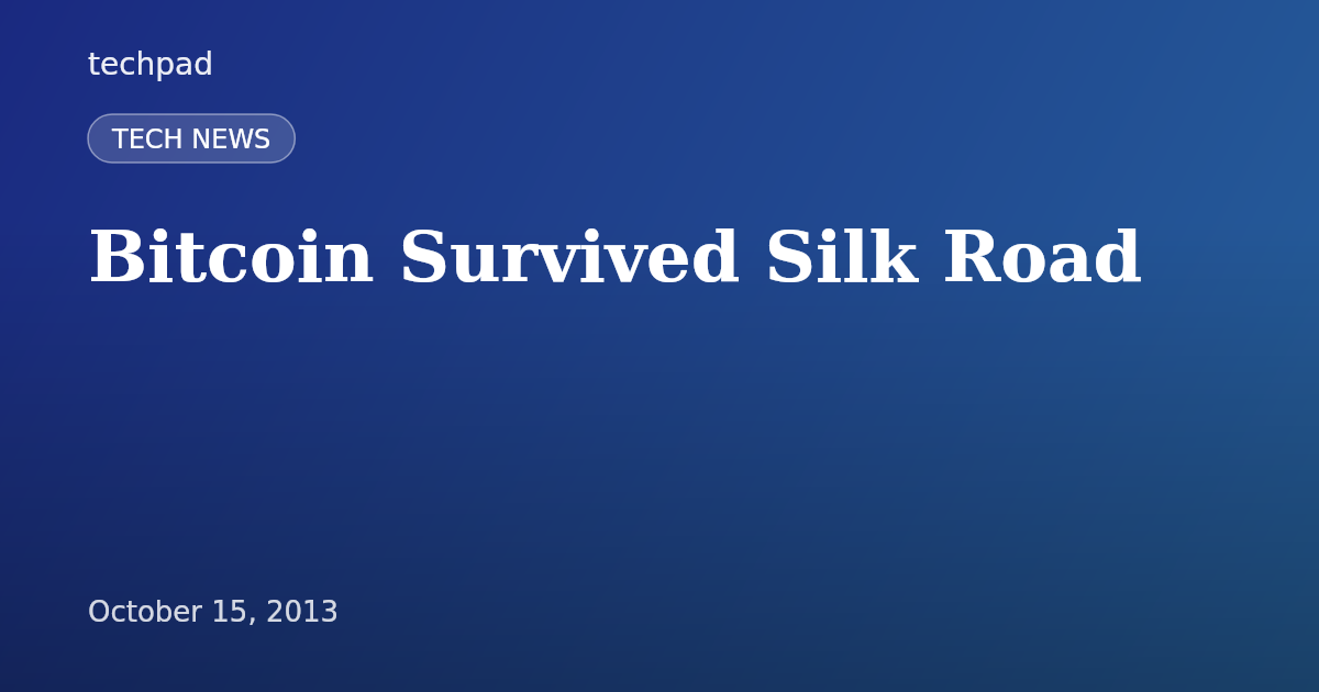 Bitcoin Survived Silk Road