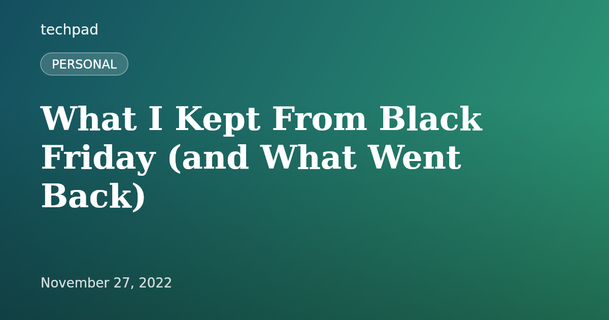 What I Kept From Black Friday (and What Went Back)