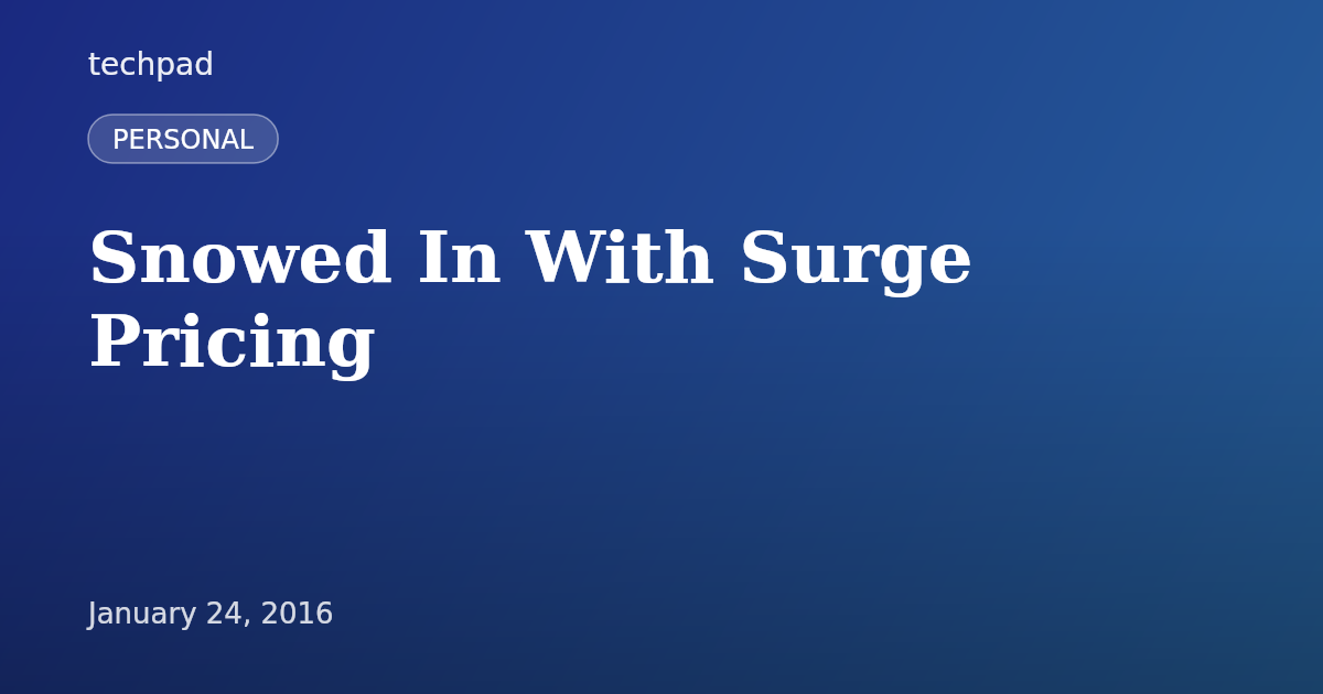 Snowed In With Surge Pricing