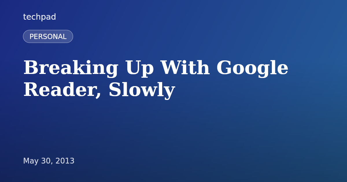 Breaking Up With Google Reader, Slowly