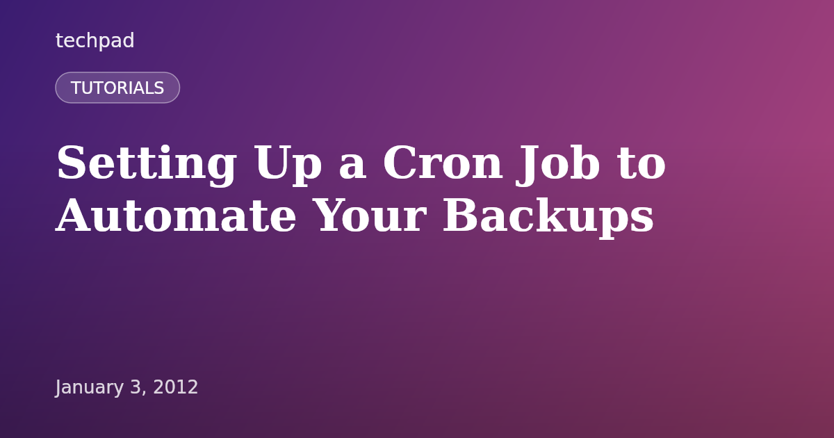 Setting Up a Cron Job to Automate Your Backups
