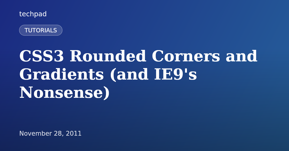 CSS3 Rounded Corners and Gradients (and IE9's Nonsense)