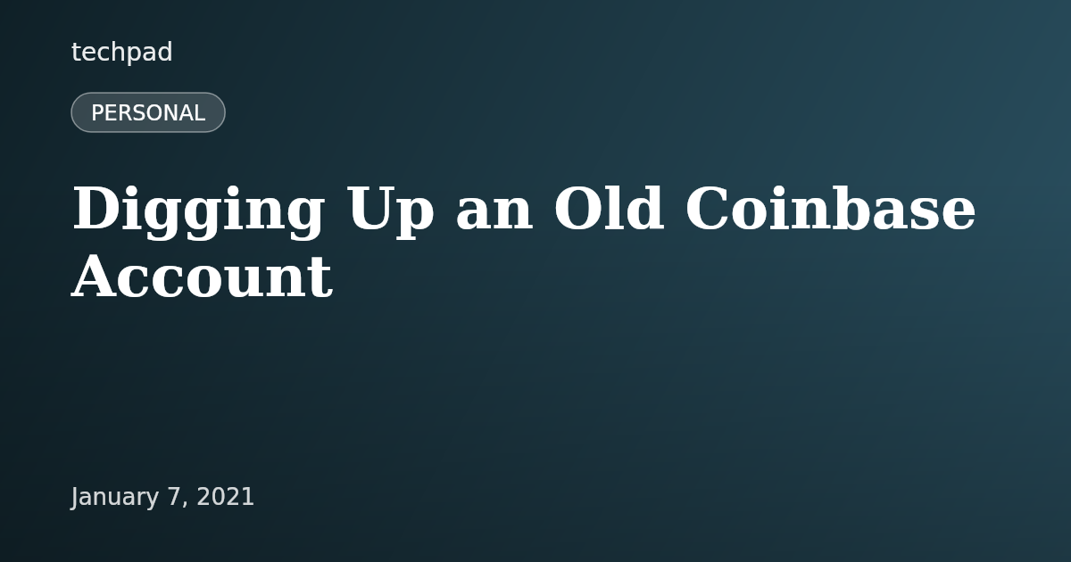 Digging Up an Old Coinbase Account