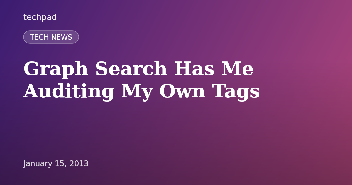 Graph Search Has Me Auditing My Own Tags