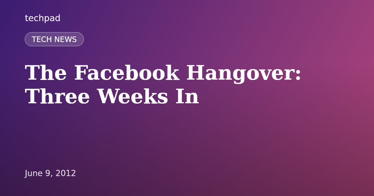 The Facebook Hangover: Three Weeks In