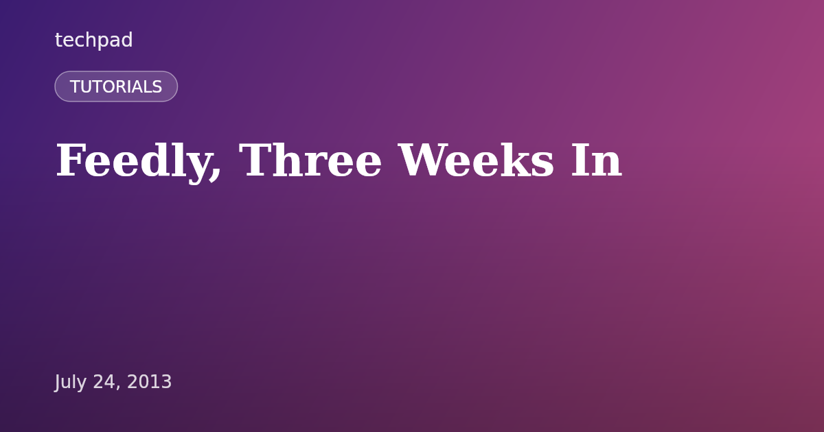 Feedly, Three Weeks In