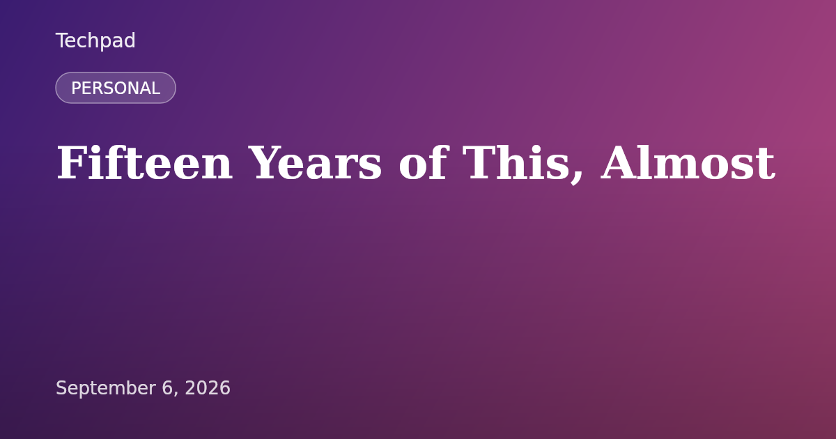Fifteen Years of This, Almost