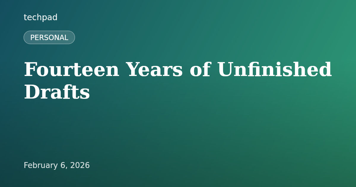 Fourteen Years of Unfinished Drafts