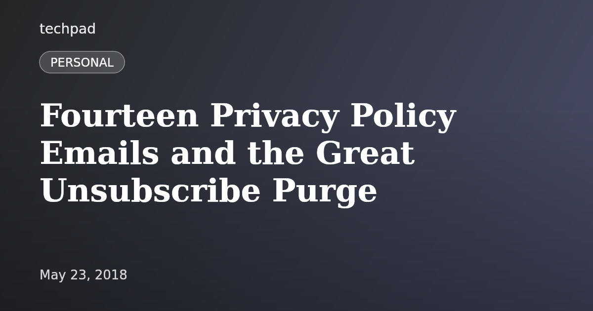 Fourteen Privacy Policy Emails and the Great Unsubscribe Purge