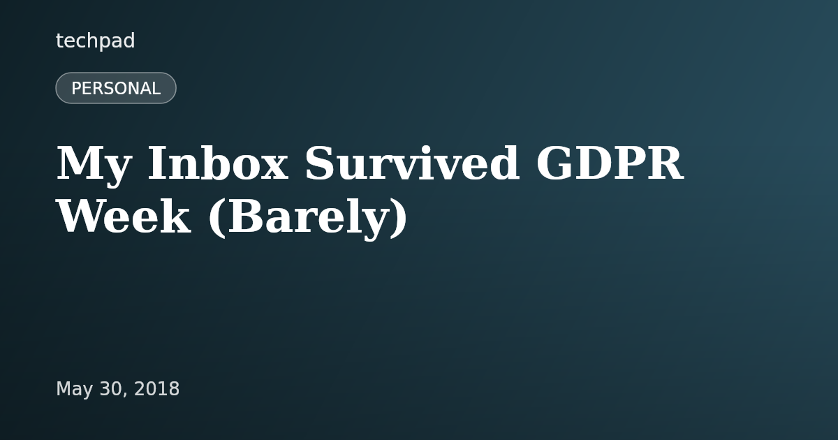 My Inbox Survived GDPR Week (Barely)