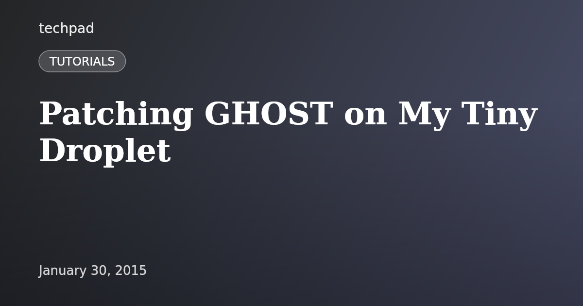 Patching GHOST on My Tiny Droplet