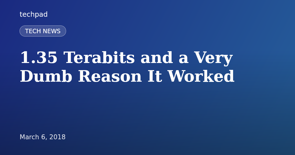1.35 Terabits and a Very Dumb Reason It Worked