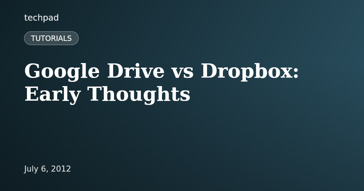 Google Drive vs Dropbox: Early Thoughts