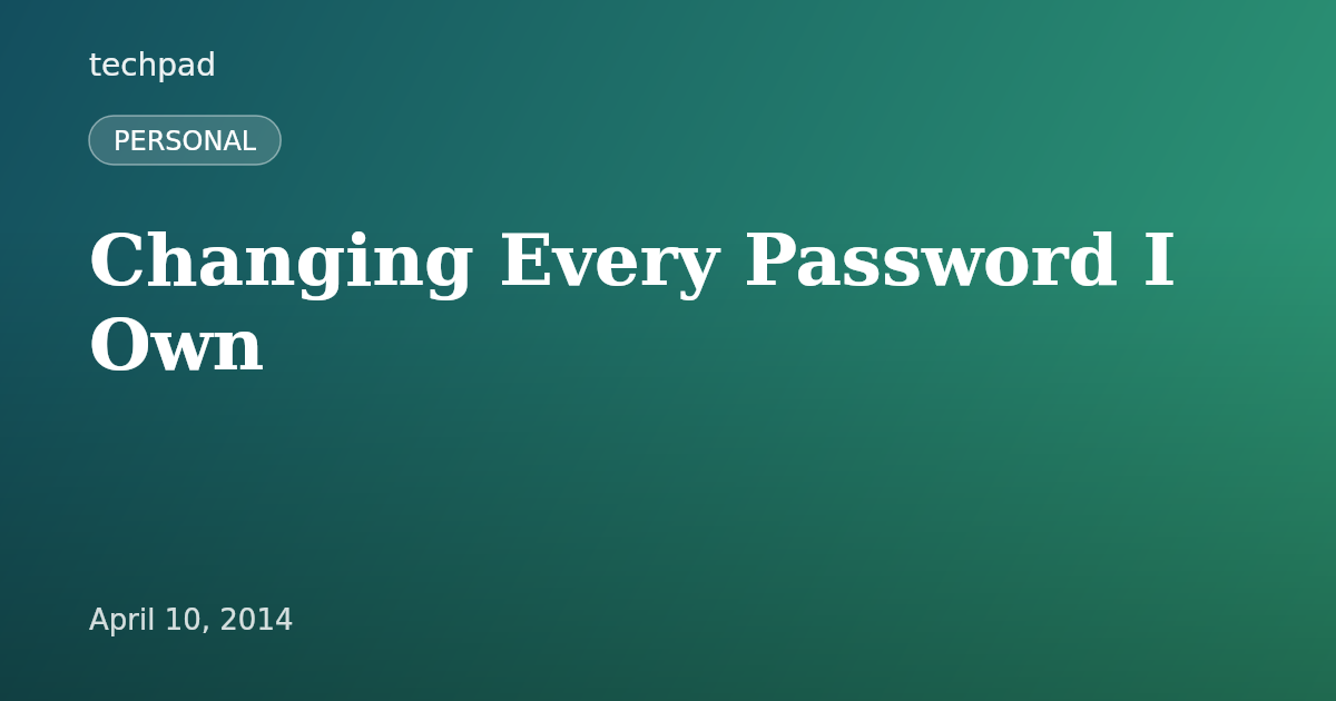 Changing Every Password I Own