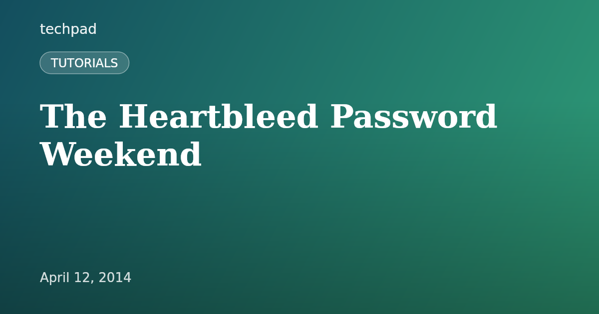 The Heartbleed Password Weekend