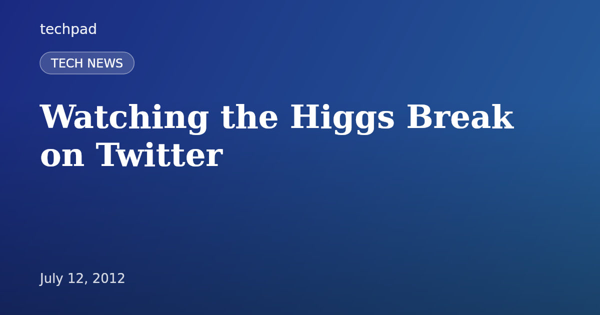 Watching the Higgs Break on Twitter