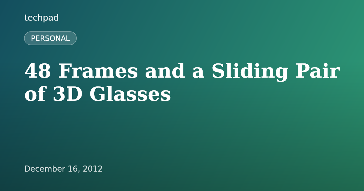 48 Frames and a Sliding Pair of 3D Glasses