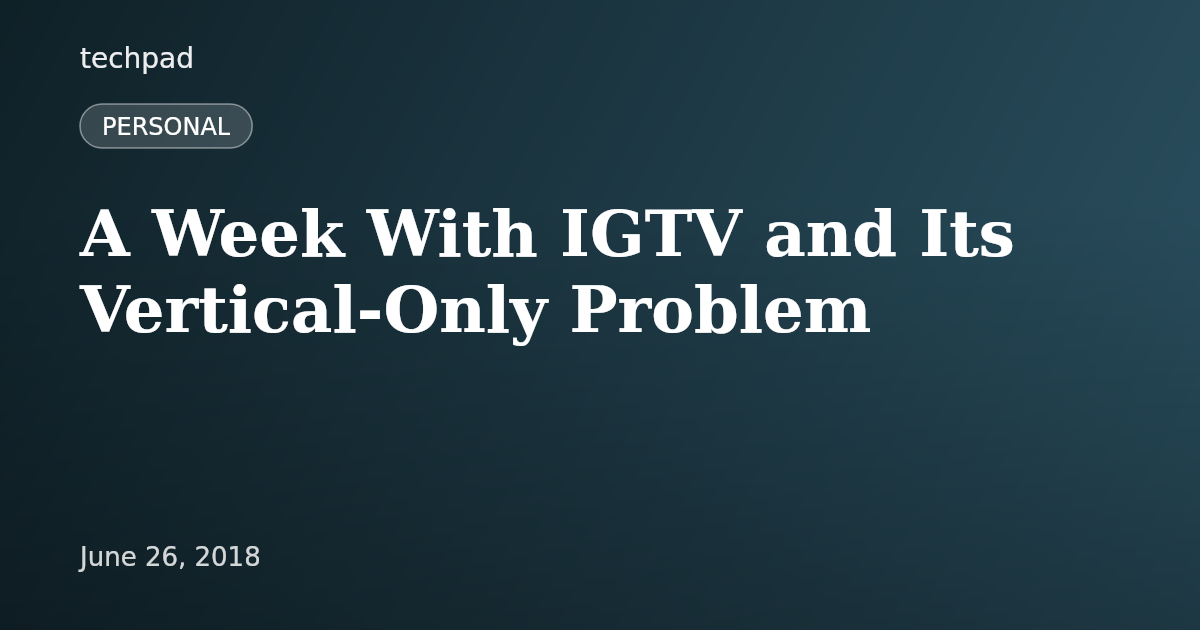 A Week With IGTV and Its Vertical-Only Problem