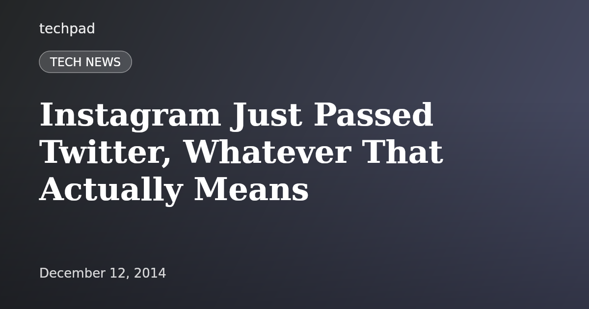 Instagram Just Passed Twitter, Whatever That Actually Means