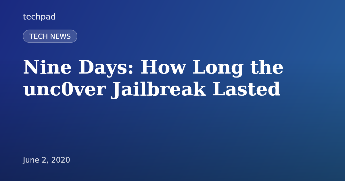 Nine Days: How Long the unc0ver Jailbreak Lasted