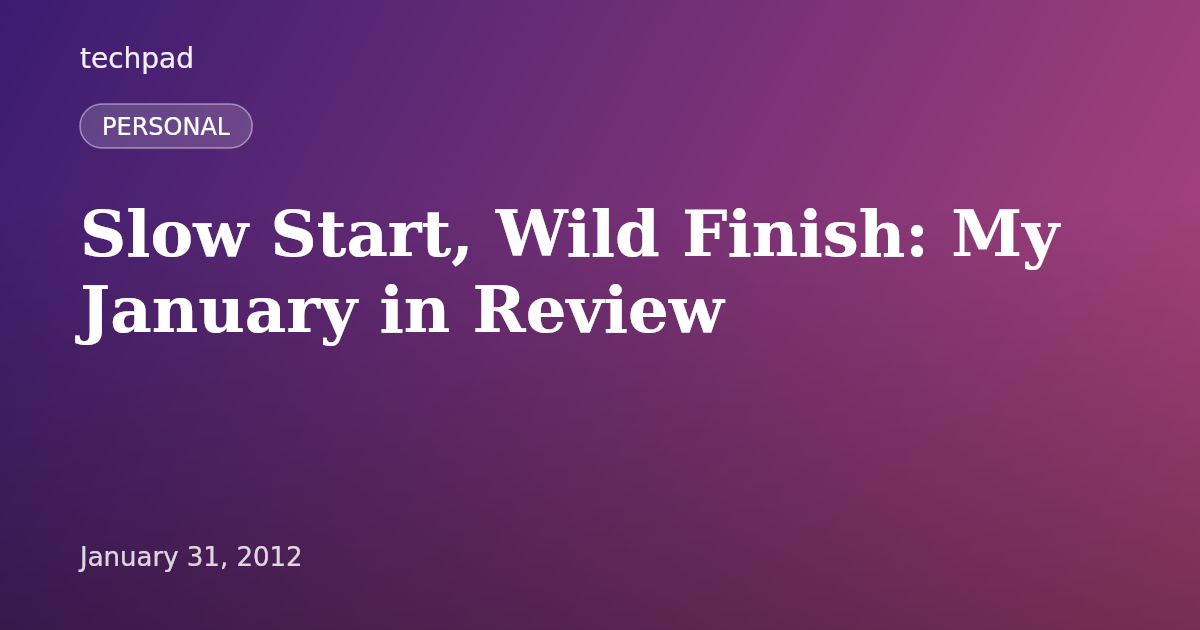 Slow Start, Wild Finish: My January in Review