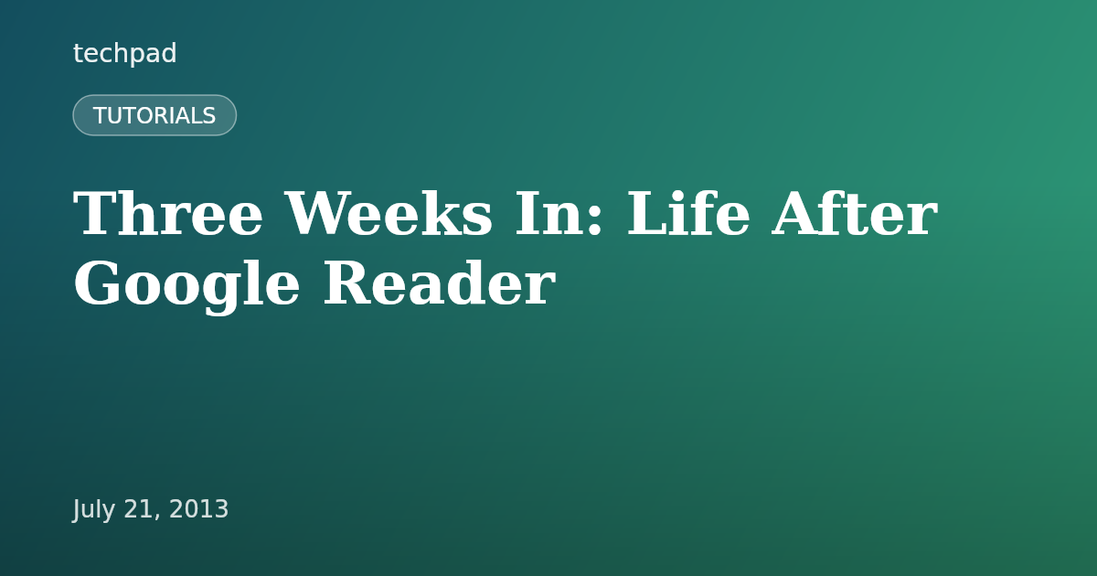 Three Weeks In: Life After Google Reader
