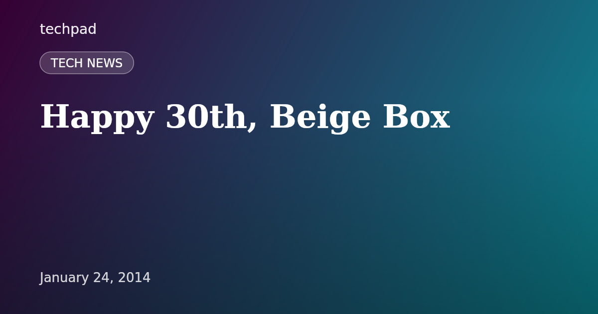 Happy 30th, Beige Box