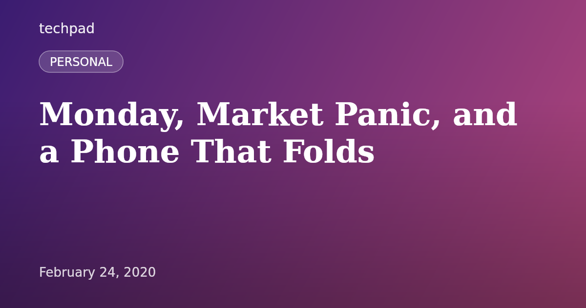 Monday, Market Panic, and a Phone That Folds