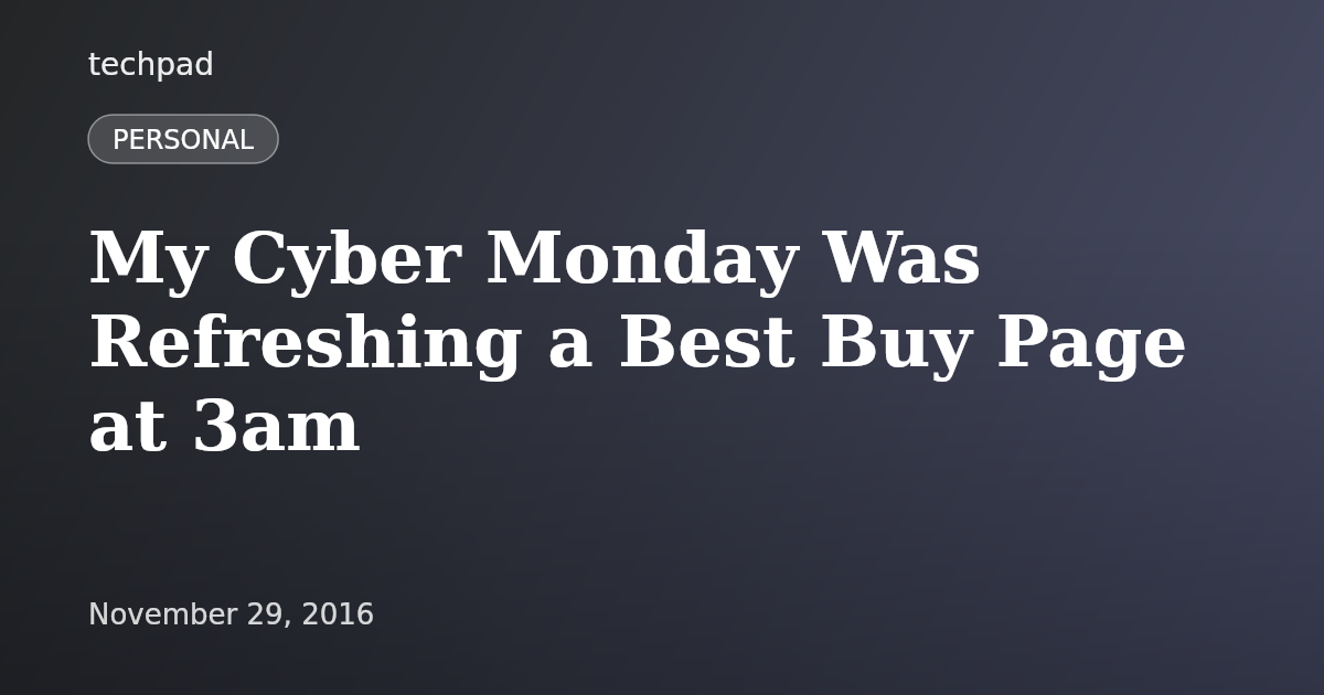 My Cyber Monday Was Refreshing a Best Buy Page at 3am