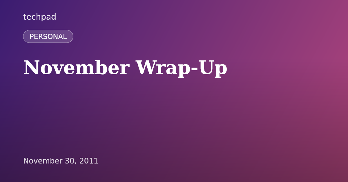 November Wrap-Up