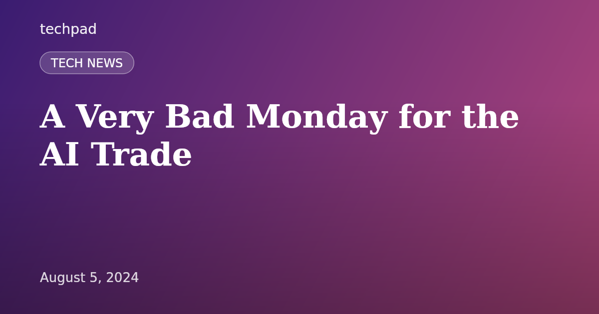 A Very Bad Monday for the AI Trade