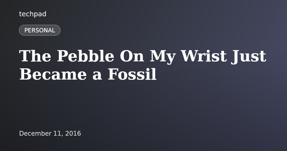 The Pebble On My Wrist Just Became a Fossil