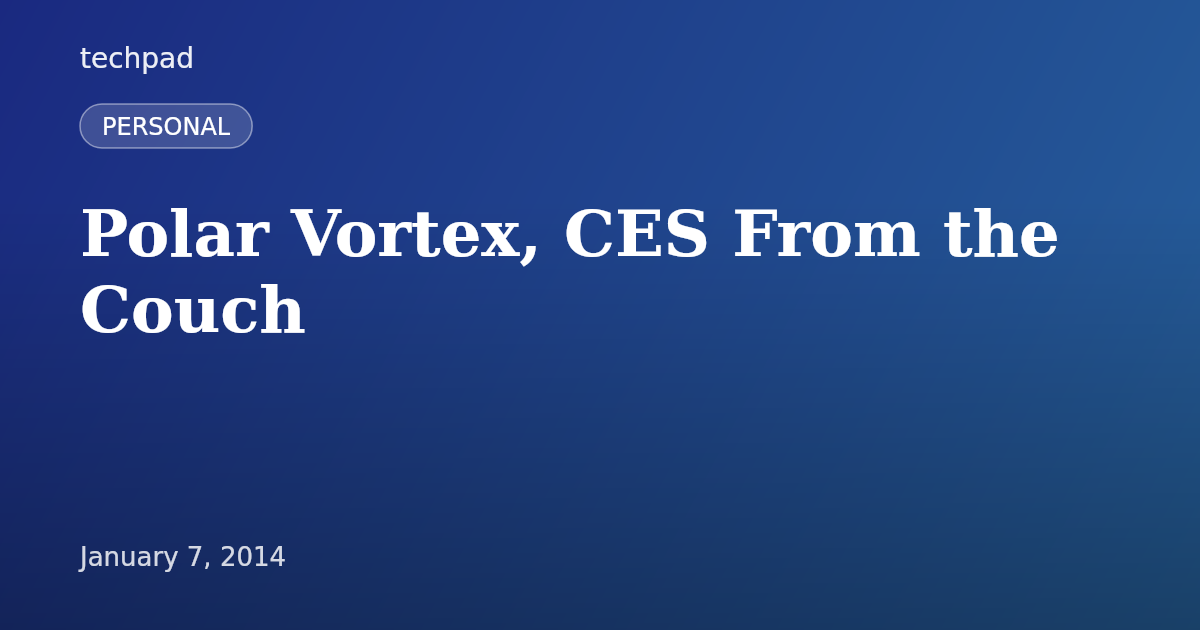 Polar Vortex, CES From the Couch