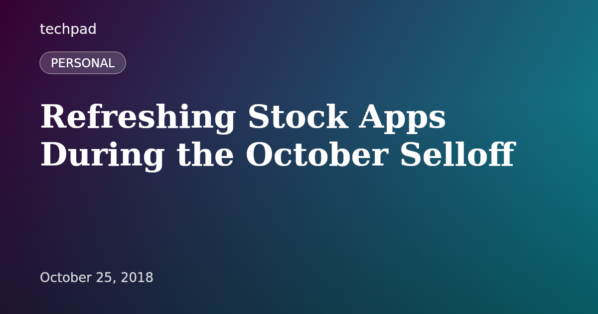 Refreshing Stock Apps During the October Selloff