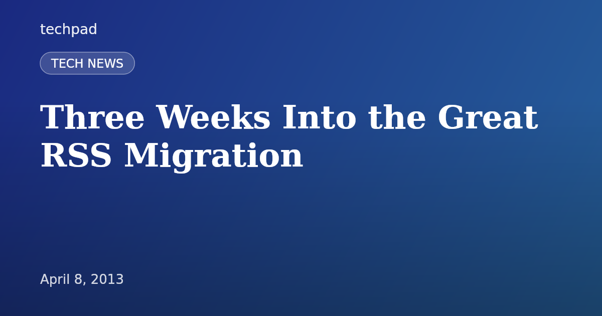 Three Weeks Into the Great RSS Migration