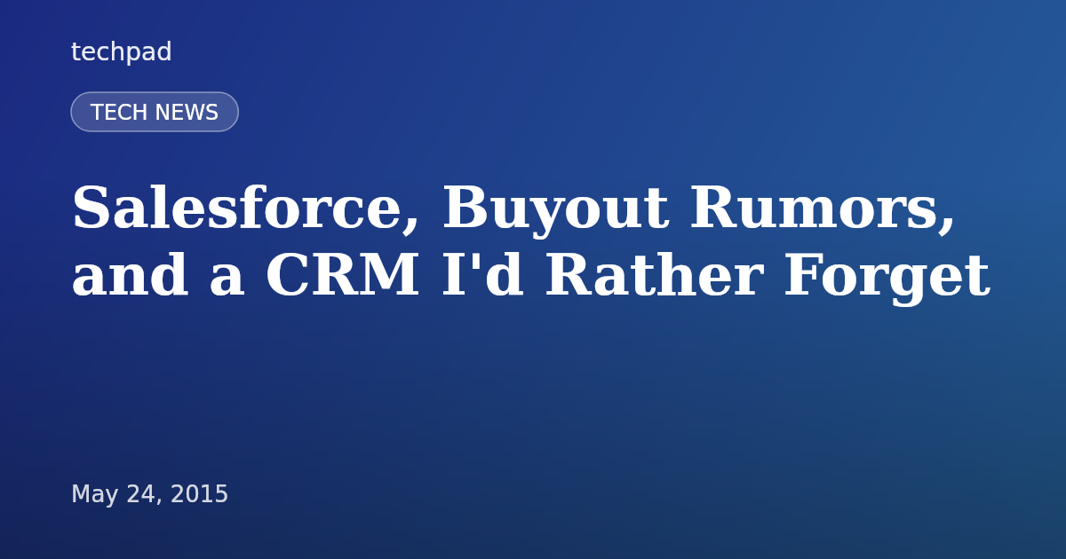 Salesforce, Buyout Rumors, and a CRM I'd Rather Forget
