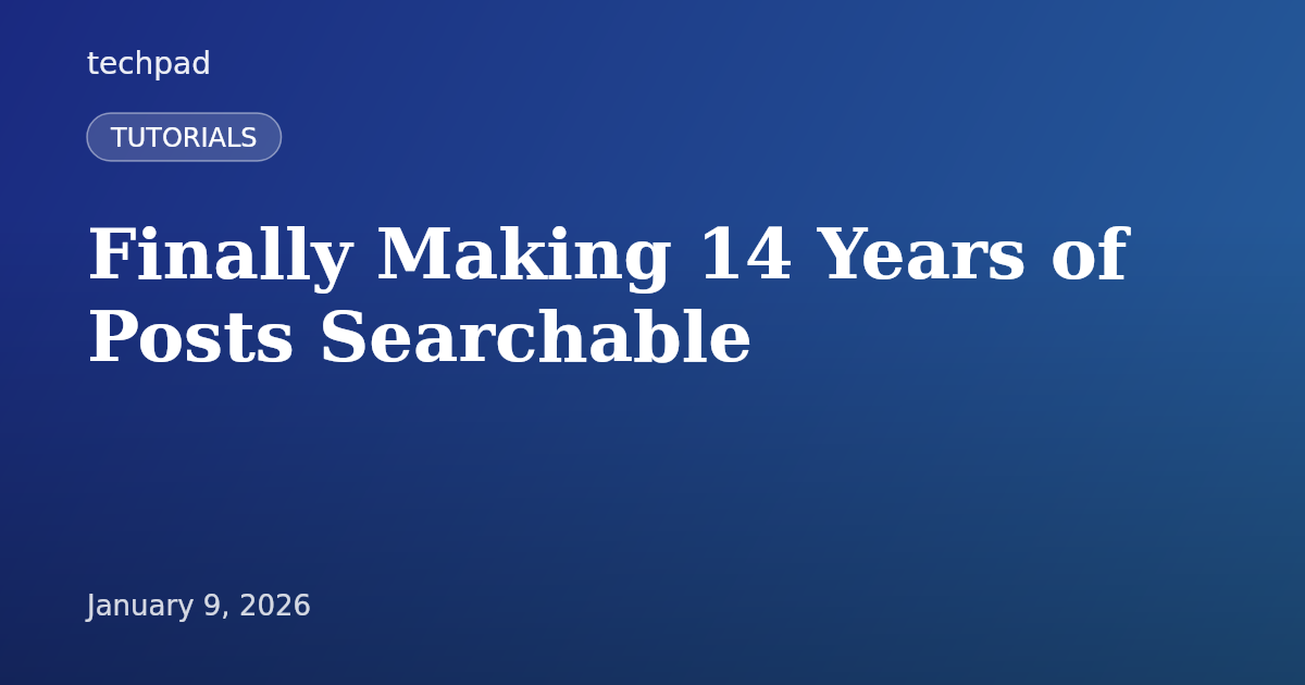 Finally Making 14 Years of Posts Searchable