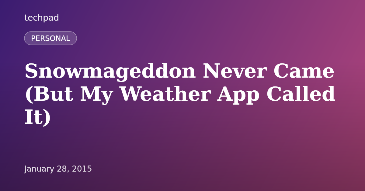 Snowmageddon Never Came (But My Weather App Called It)