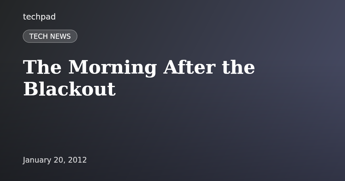 The Morning After the Blackout