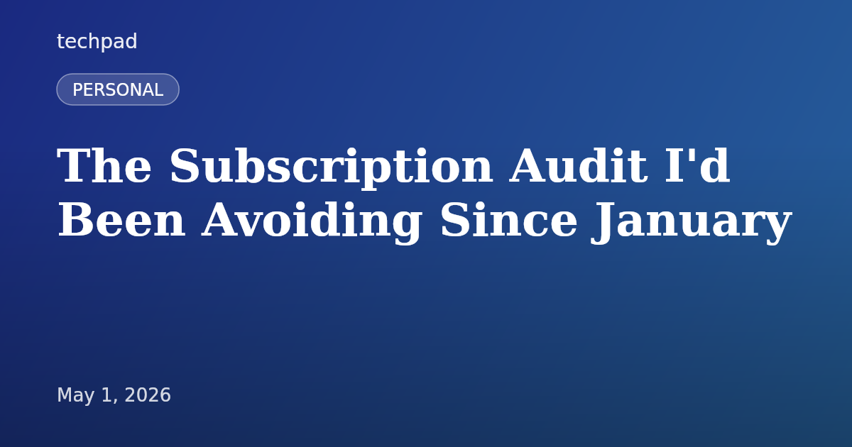 The Subscription Audit I'd Been Avoiding Since January