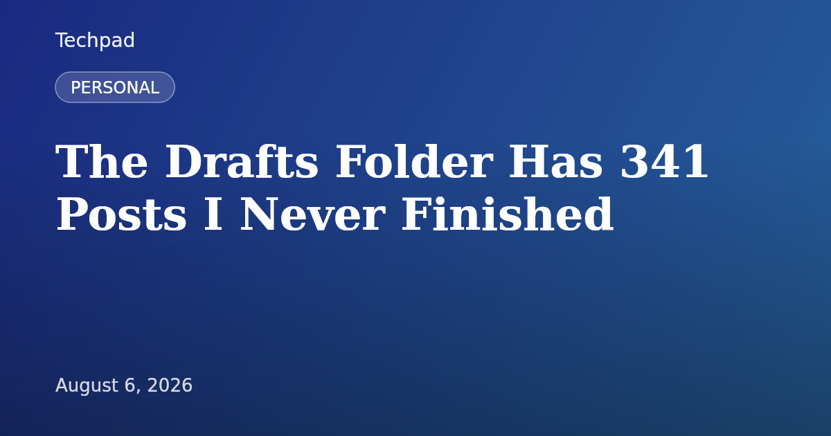 The Drafts Folder Has 341 Posts I Never Finished