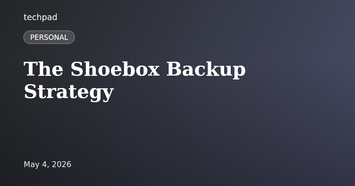 The Shoebox Backup Strategy