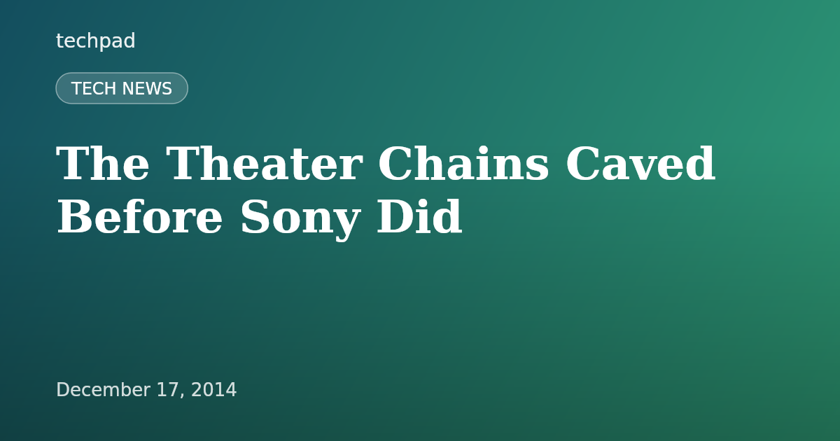 The Theater Chains Caved Before Sony Did