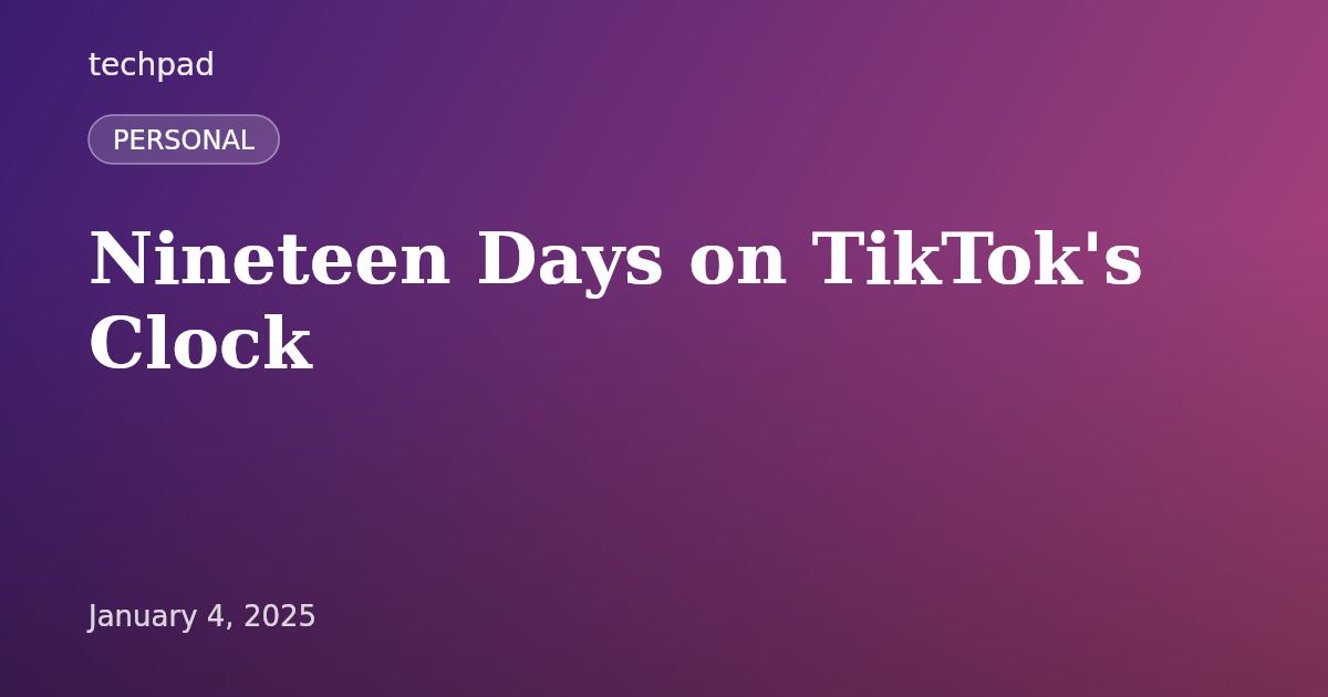 Nineteen Days on TikTok's Clock