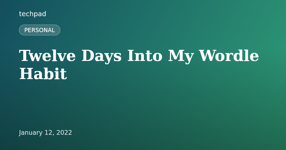 Twelve Days Into My Wordle Habit