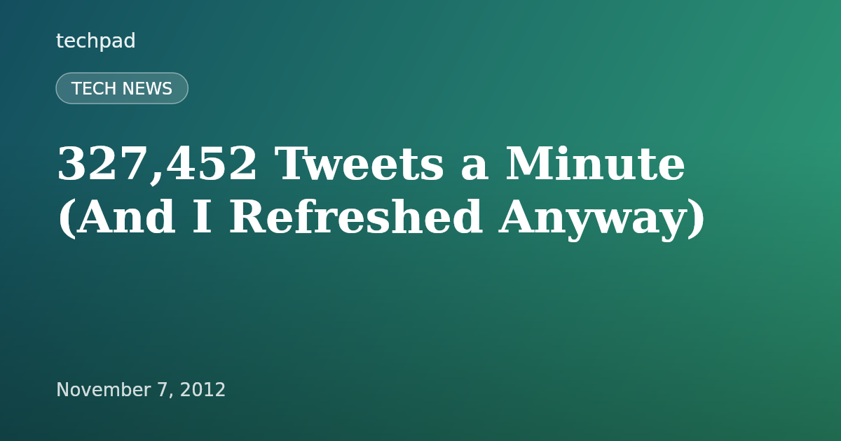 327,452 Tweets a Minute (And I Refreshed Anyway)